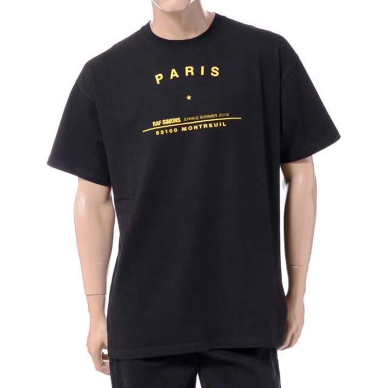 ラフシモンズ RAF SIMONS ツアービッグフィットTシャツ コットン ブラック | YO...