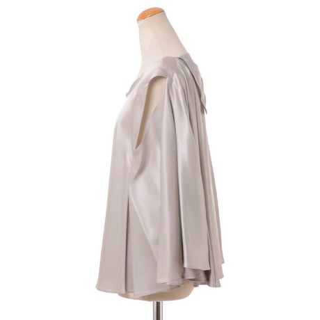 エムエムシックス メゾンマルジェラ MM6 MAISON MARGIELA Ｖネックブラウス サテン ライトグレー
