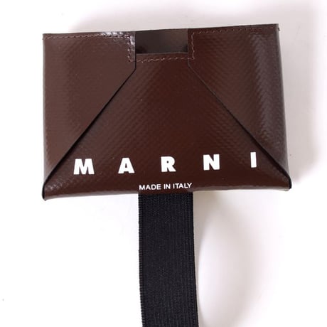 マルニ Marni カードケース PVC ブラウンカモフラージュ
