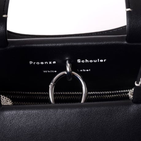 プロエンザスクーラー Proenza Schouler ラージモリスストライプキャンバストートバッグ キャンバス オプティックホワイトブラック