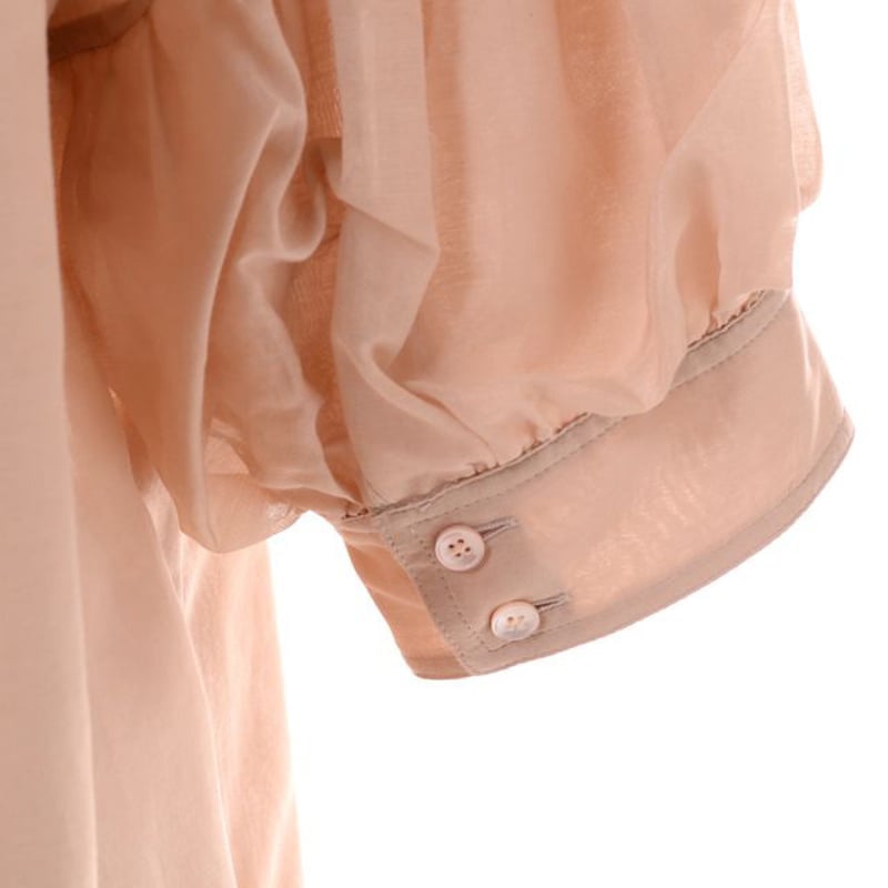 ロシャス ROCHAS 半袖ボリューム袖ブラウス コットンシルク ライト  