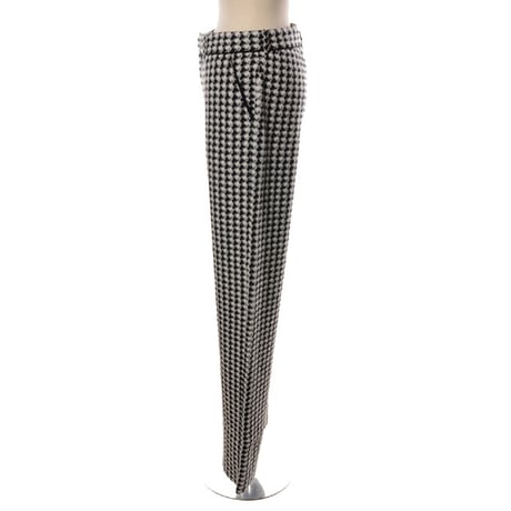 バリー BARRIE ストレートパンツ カシミヤ混合 千鳥格子