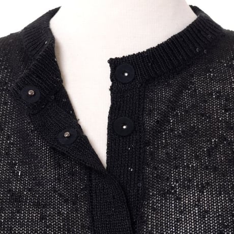 ブルネロクチネリ Brunello Cucinelli ラウンドネックカーディガン シルクリネン ブラック