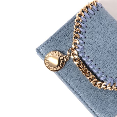 ステラマッカートニー stella mccartney 三つ折り財布 Falabella チェーンウォレット ヴィーガン ブルー