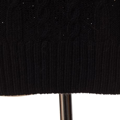 エルマノシェルビーノ ermanno scervino ローネックスパンコールセーター ウールなど ブラック