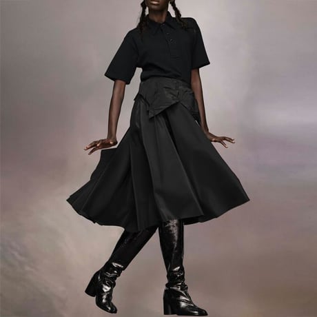 メゾン マルジェラ Maison Margiela 変形スカート ポリタフタ ブラック 正規取扱