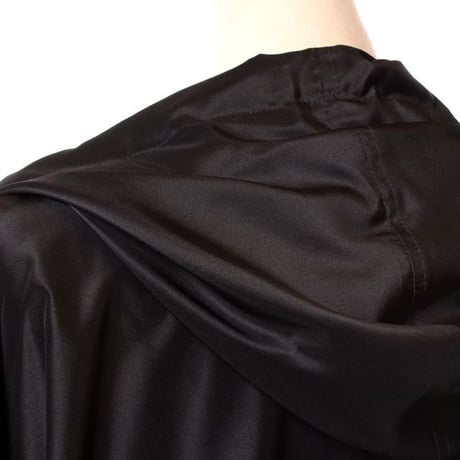 アンドゥムルメステール ann demeulemeester フード付きロングコート ポリエステルシルク ブラック