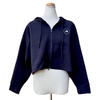 ステラマッカートニー stella mccartney アディダス adidas クロップドパーカー コットン混合 ブラック 正規取扱