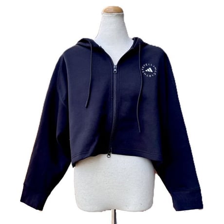 ステラマッカートニー stella mccartney アディダス adidas クロップドパーカー コットン混合 ブラック 正規取扱