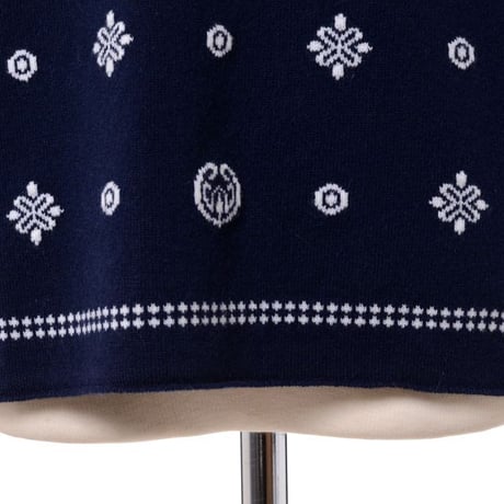 クイーンアンドベル queene and belle Bandanaセーター カシミア ネイビー