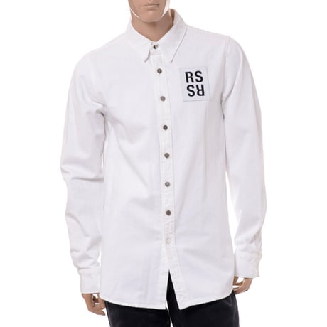 ラフシモンズ RAF SIMONS スリムフィットデニムシャツ コットン ホワイト