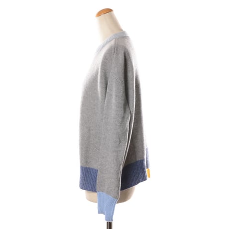 マルニ Marni カラーブロッククルーネックセーター カシミヤ グレーマルチ