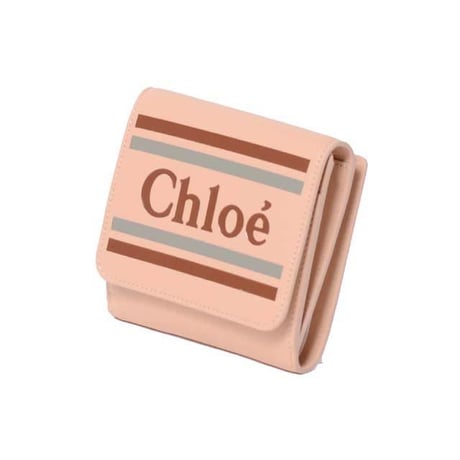 クロエ (chloe) VICK 二つ折り財布 スクエアウォレット カーフスキン ビスケットピンク