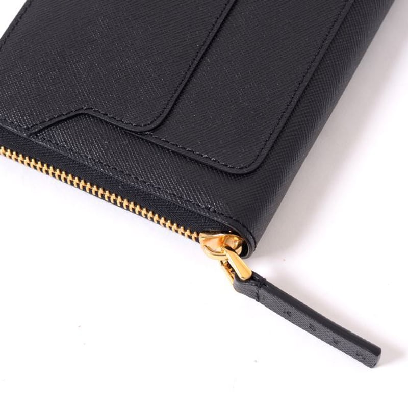 マルニ Marni ラウンドジップ長財布 サフィアーノレザー ブラック