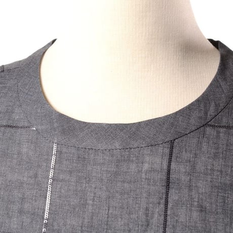ブルネロクチネリ Brunello Cucinelli 半袖ブラウス リネン グレー