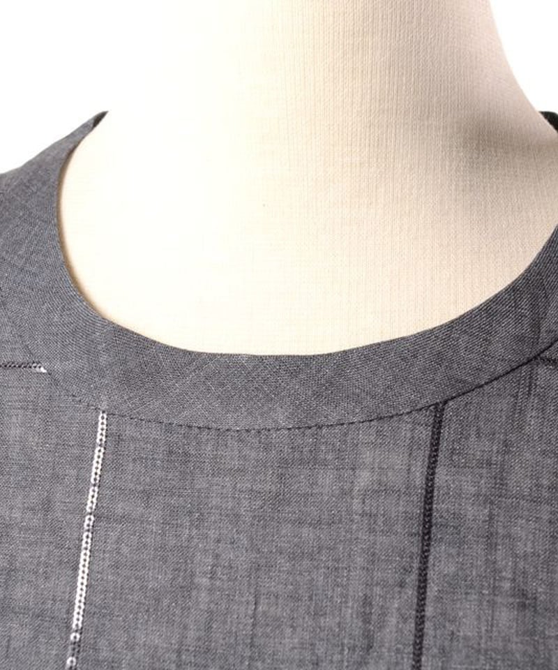 ブルネロクチネリ Brunello Cucinelli 半袖ブラウス リネン グレー | YO