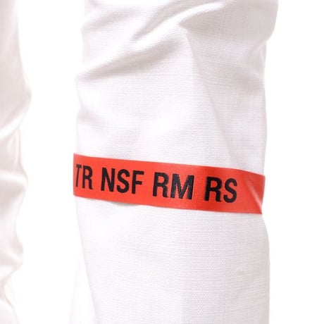 ラフシモンズ RAF SIMONS テープアンドパッチ付きレギュラーフィットジーンズ コットン クリーム
