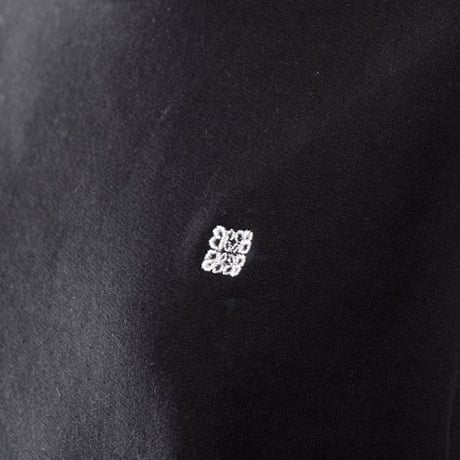 ジェイクベルフォート JAKE BELFORT ワンポイント刺繍丸襟トレーナー 裏起毛コットン ブラック