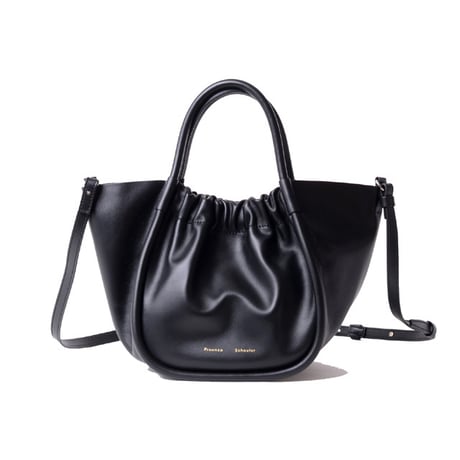 プロエンザスクーラー Proenza Schouler 巾着型ショルダーバッグ スムースレザー ブラック