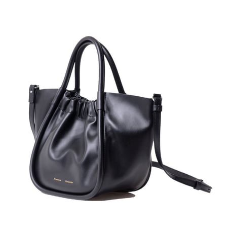 プロエンザスクーラー Proenza Schouler 巾着型ショルダーバッグ スムースレザー ブラック