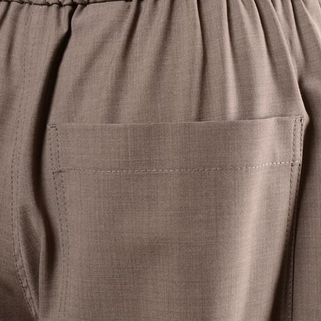 ブルネロクチネリ Brunello Cucinelli ウエストゴムストレートパンツ トロピカルウール ブラウン