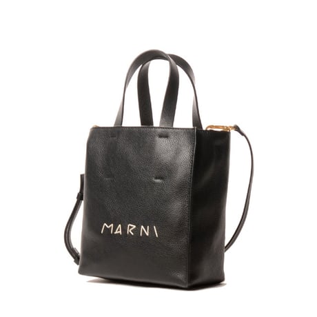 マルニ Marni Museo Soft レザーミニバッグ カーフレザー ブラック ショルダーバッグ レディース