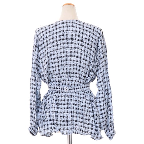 プロエンザスクーラー Proenza Schouler Vネックブラウス ジャージー ブループリント