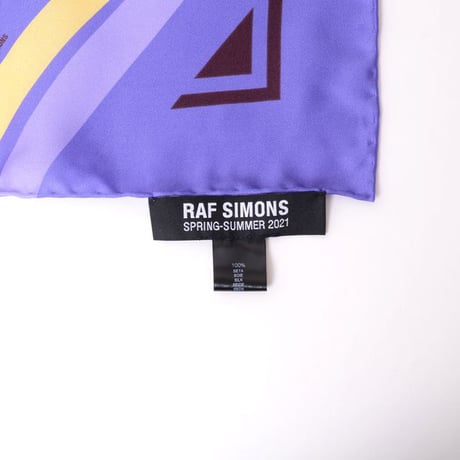 ラフシモンズ RAF SIMONS ビッグフラール・ストール シルク スパイラルパープル