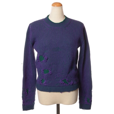 エムエムシックス メゾンマルジェラ MM6 MAISON MARGIELA リバーシブルセーター ウールなど パープル