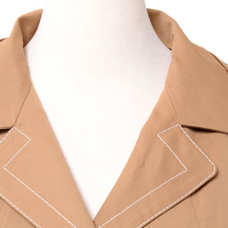 マルニ Marni ステッチ入り七分袖ジャケット コットンリネン デューン 