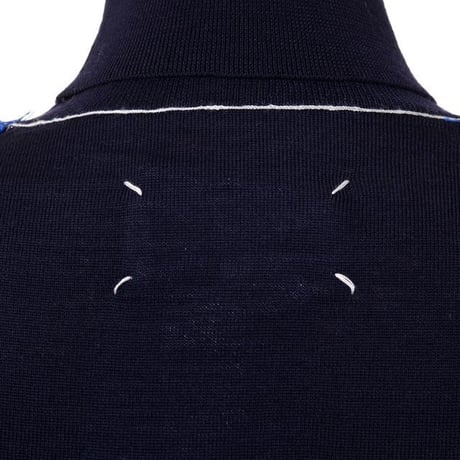 メゾン マルジェラ Maison Margiela ハイネックセーター ハイゲージメリノウール ネイビー