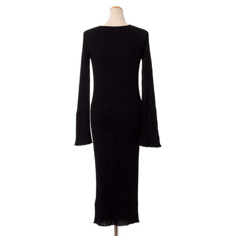 ソニアリキエル SONIA RYKIEL 長袖ワンピース リブジャージーニット ブラック