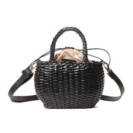 インポートブランド import brand ブルーノロッシ BRUNO ROOSI メッシュ編みバッグ 牛革 ブラック