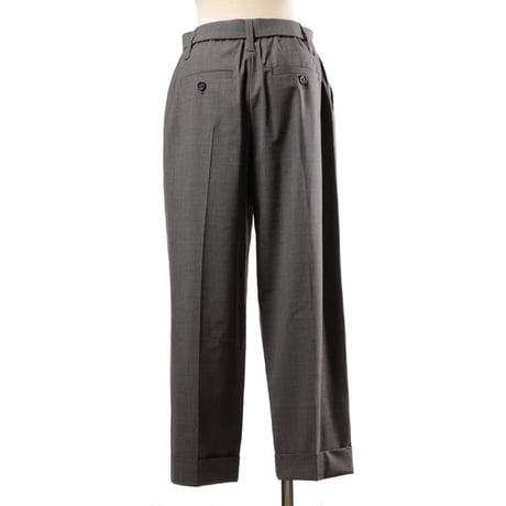 ブルネロクチネリ Brunello Cucinelli ベルト付きタックパンツ トロピカルウール グレー