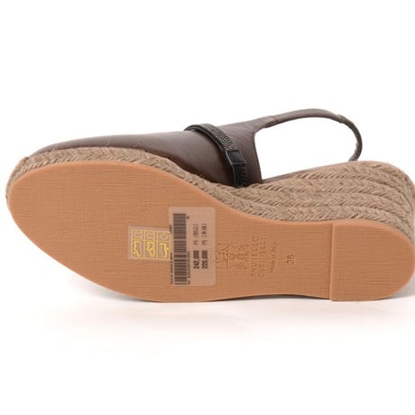 ブルネロクチネリ Brunello Cucinelli 船底サンダル レザー ブラウン