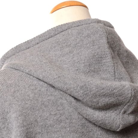 エルマノシェルビーノ ermanno scervino ロゴ入りニットパーカー ハイゲージウール ライトグレー