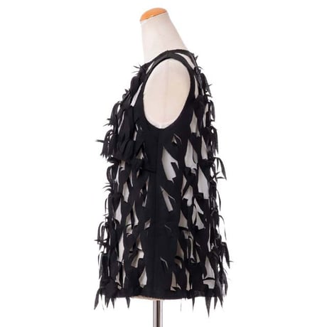 メゾン マルジェラ Maison Margiela Bird teckノースリブラウス シルクウールなど ブラックホワイト