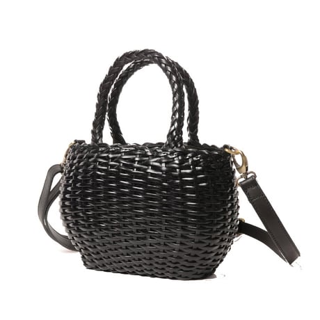 インポートブランド import brand ブルーノロッシ BRUNO ROOSI メッシュ編みバッグ 牛革 ブラック