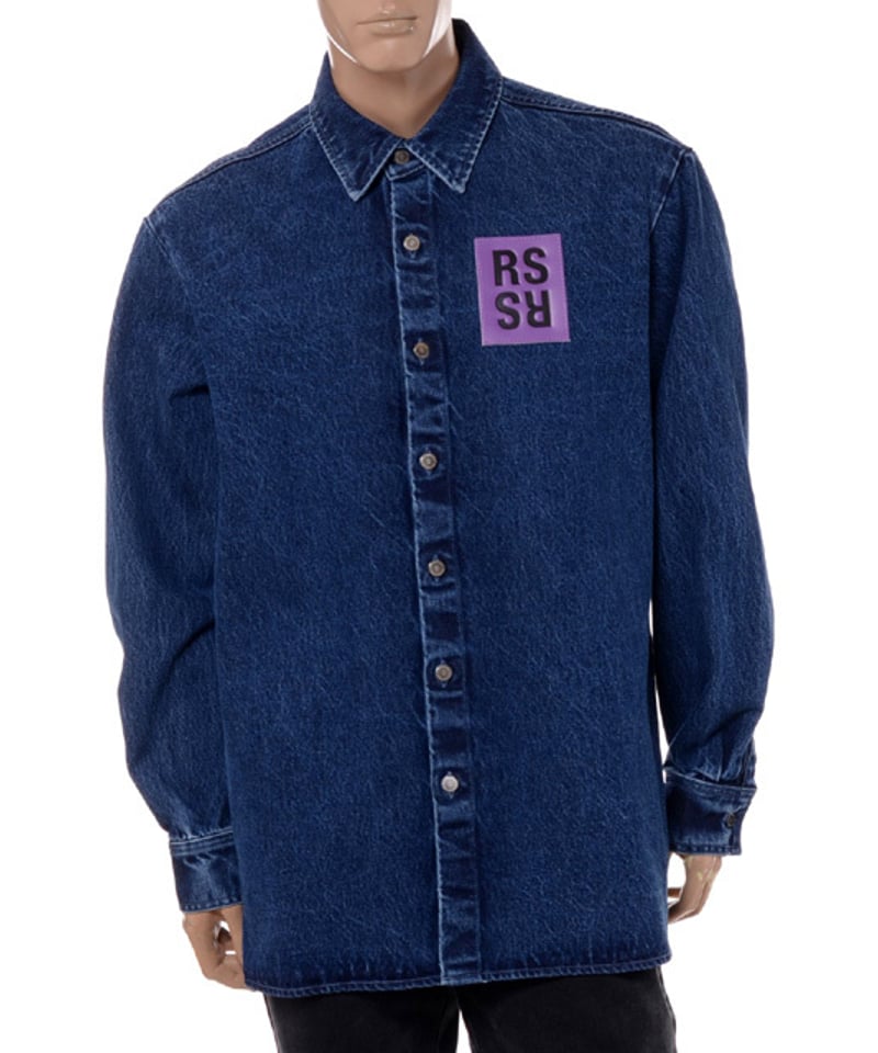 ラフシモンズ RAF SIMONS ストレートフィットデニムシャツ コットン 