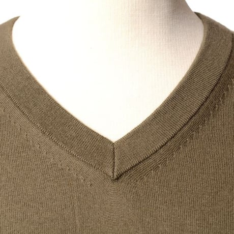 エクストリームカシミヤ extreme cashmere x cleanVネック半袖カットソー コットンカシミヤ アーミー 正規取扱