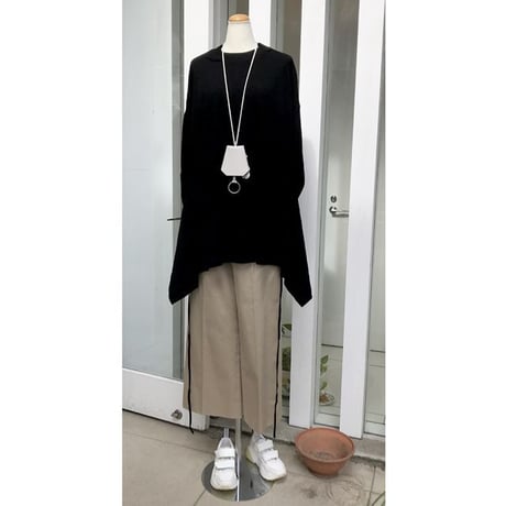 ロゼッタゲッティ ROSETTA GETTY 長袖エプロンカットソー コットンジャージー ブラック