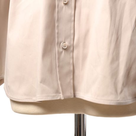 ブルネロクチネリ Brunello Cucinelli モニーレ付きショート丈ブラウス コットンストレッチ ベージュ