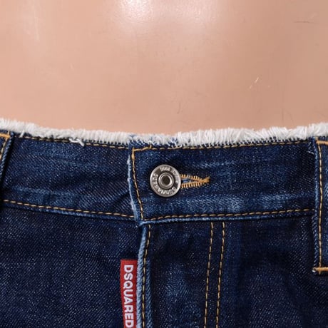 ディースクエアード Dsquared2 ワークウェアジーンズ コットン ネイビーブルー