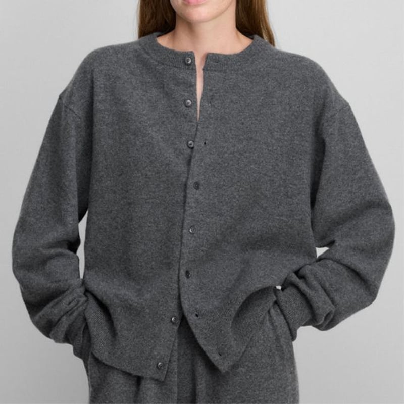 エクストリームカシミヤ extreme cashmera x n436 luca丸襟厚手カーデ