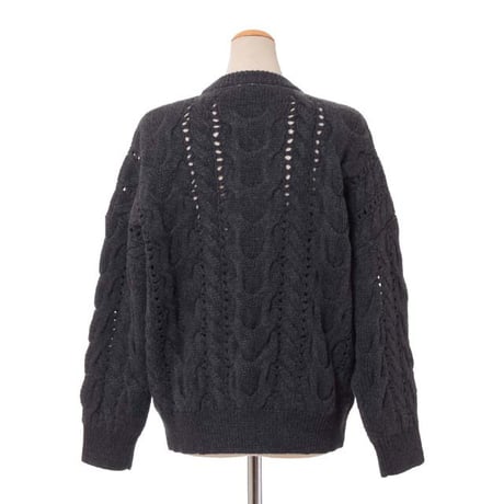 ブルネロクチネリ Brunello Cucinelli オペラニット ウールカシミアシルク チャコールグレー
