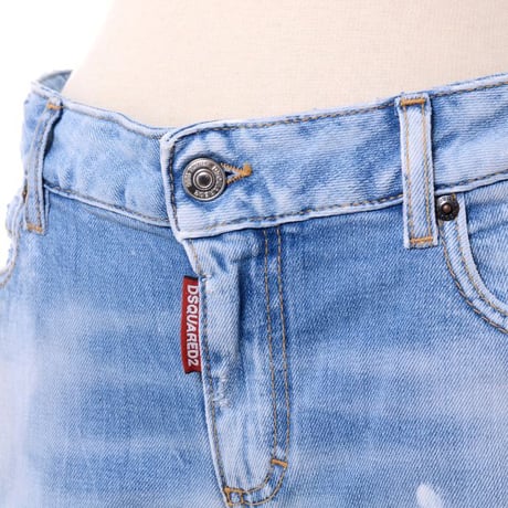 ディースクエアード Dsquared2 ベルボトムジーンズ コットンストレッチ ライトブルー