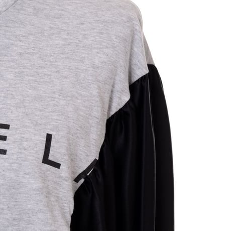 エムエムシックス メゾンマルジェラ MM6 MAISON MARGIELA ロゴ入りバイカラーカットソー コットンなど グレーブラック
