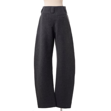 ルメール LEMAIRE ワイドパンツ 厚手のウールカシミア グレイ