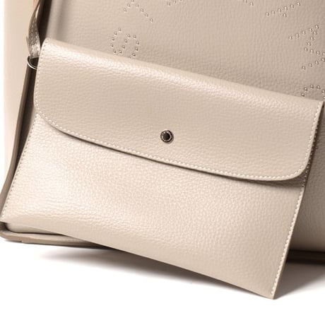 ステラマッカートニー stella mccartney ロゴラージスタッズトートバッグ ヴィーガン素材 ライトグレー