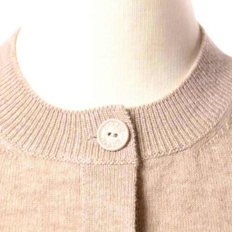 バリー BARRIE 丸襟インターシャカーディガン カシミア ベージュ